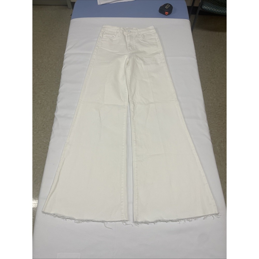 MOTHER | NEW The Roller Fray Fairest of Them All White Wide Leg Jeans SIZE 24 - Picture 10 of 16